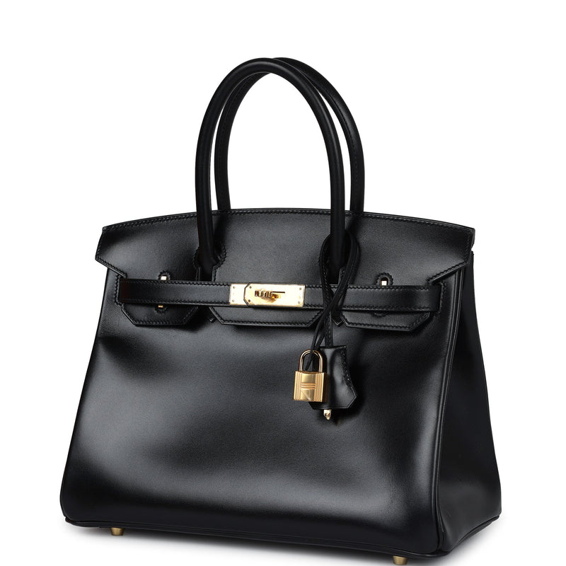 Hermes Birkin 30 Black Box Gold Hardware