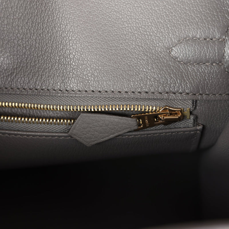 Hermes Birkin 25 Gris Meyer Togo Permabrass Hardware