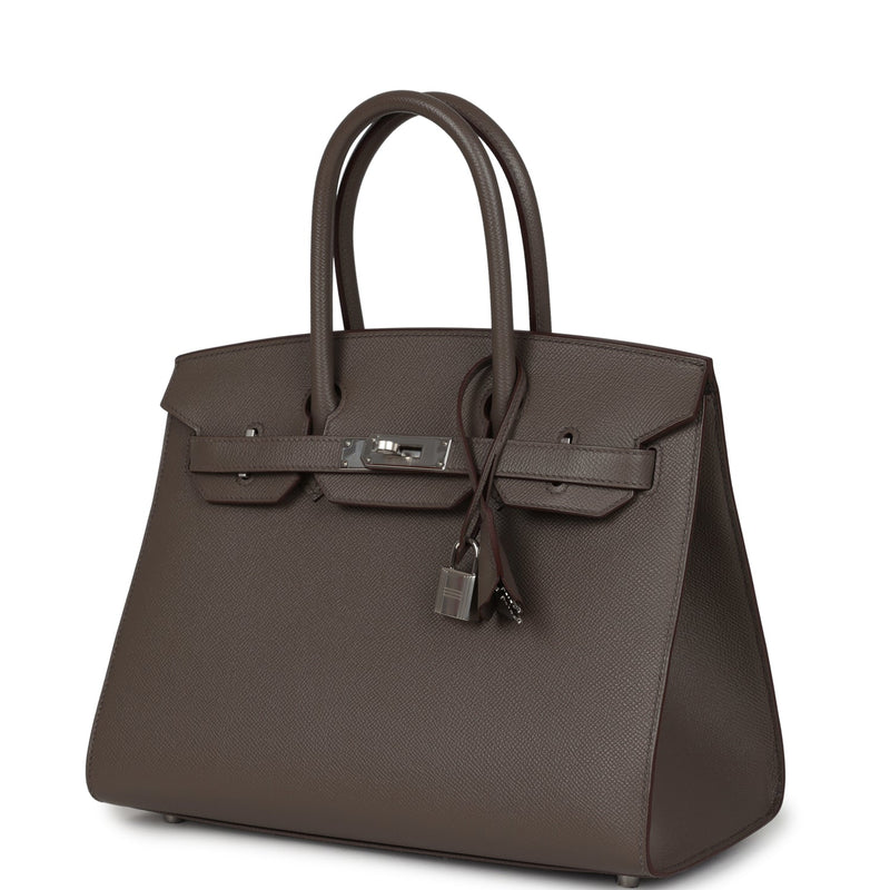 Hermes Birkin Sellier 30 Etain Epsom Palladium Hardware