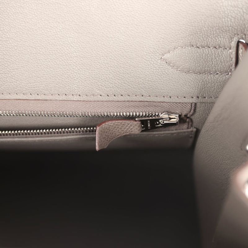 Hermes Birkin Sellier 30 Etain Epsom Palladium Hardware