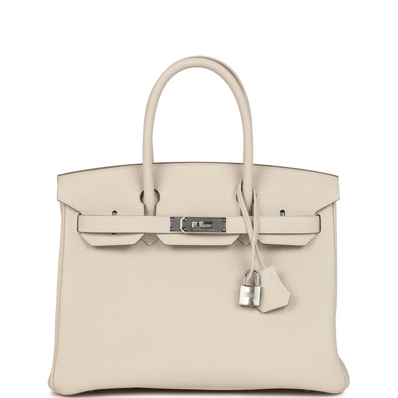 Hermes Birkin 30 Craie Togo Palladium Hardware