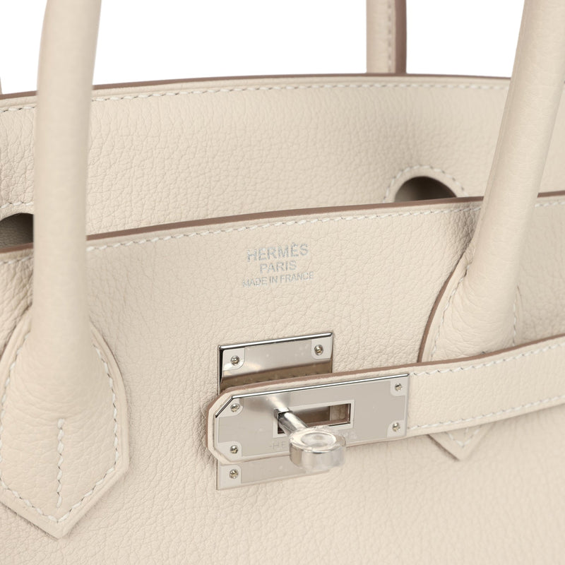 Hermes Birkin 30 Craie Togo Palladium Hardware