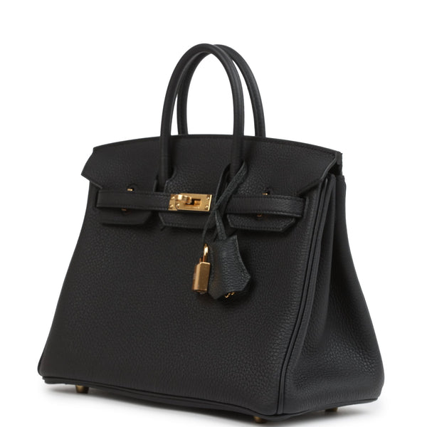 Hermes Birkin 25 Black Togo Gold Hardware