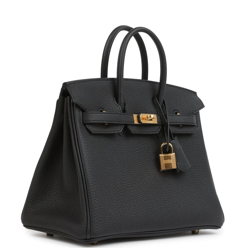 Hermes Birkin 25 Black Togo Gold Hardware