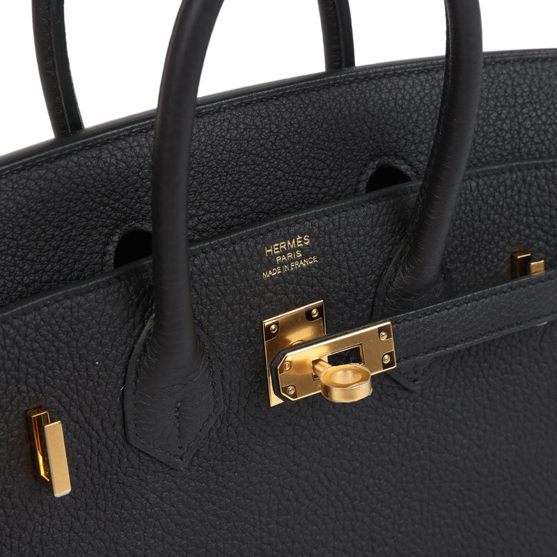 Hermes Birkin 25 Black Togo Gold Hardware