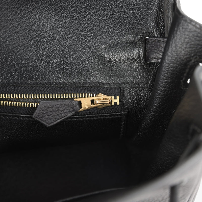Hermes Birkin 25 Black Togo Gold Hardware