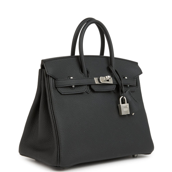 Hermes Birkin 25 Black Togo Brushed Palladium Hardware