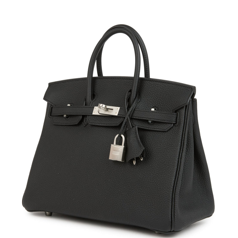 Hermes Birkin 25 Black Togo Brushed Palladium Hardware
