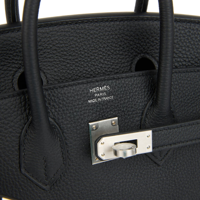 Hermes Birkin 25 Black Togo Brushed Palladium Hardware