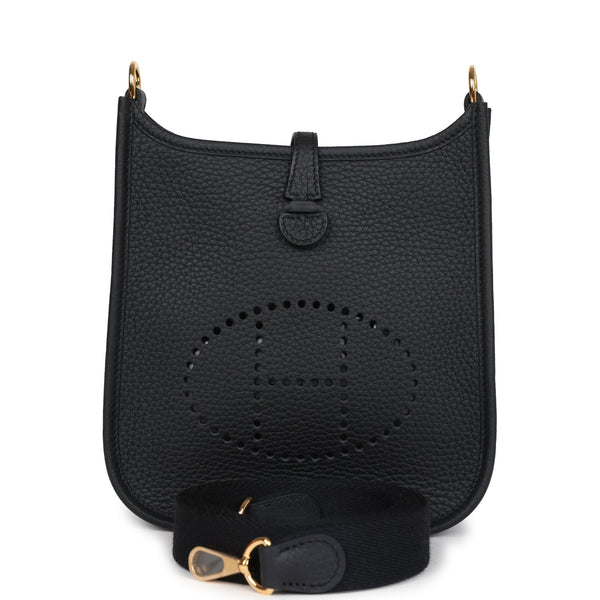 Hermes Evelyne TPM Black Clemence Gold Hardware