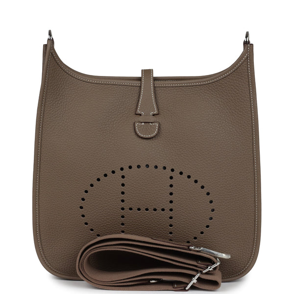 Hermes Evelyne PM Etoupe Clemence Palladium Hardware