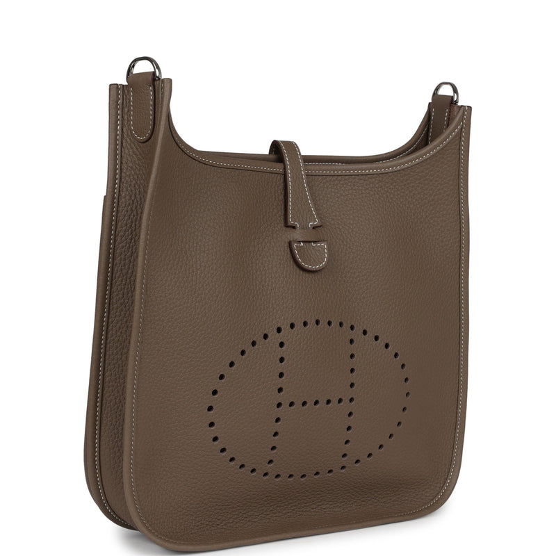 Hermes Evelyne PM Etoupe Clemence Palladium Hardware