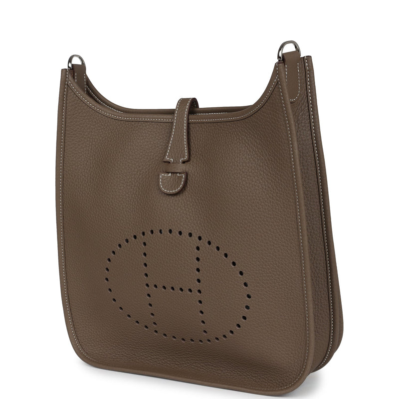 Hermes Evelyne PM Etoupe Clemence Palladium Hardware