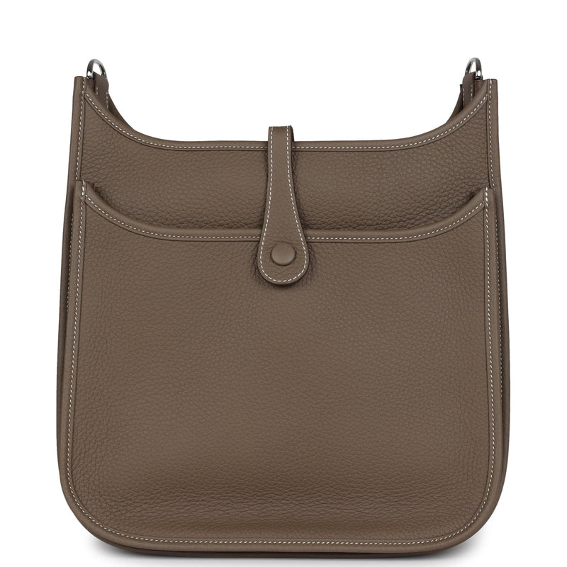 Hermes Evelyne PM Etoupe Clemence Palladium Hardware