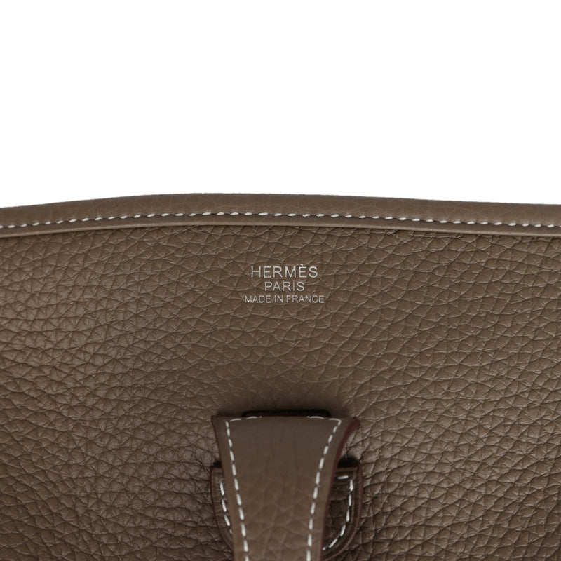 Hermes Evelyne PM Etoupe Clemence Palladium Hardware