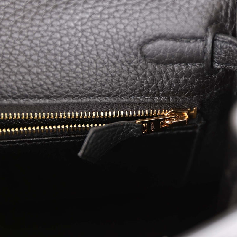 Hermes Kelly Retourne 25 Black Togo Gold Hardware