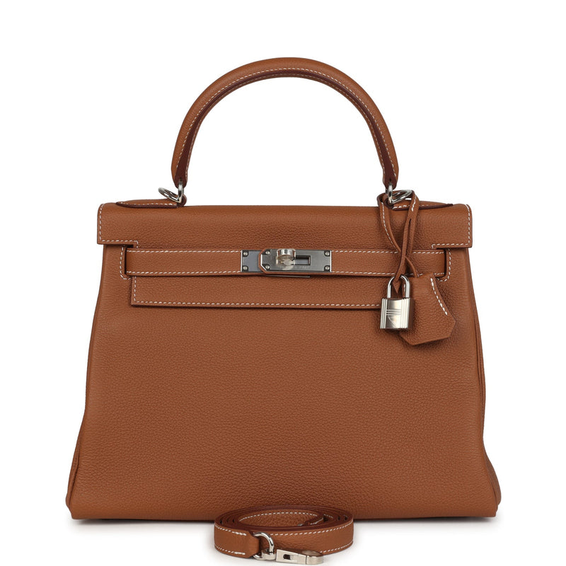 Hermes Kelly Retourne 28 Gold Togo Palladium Hardware