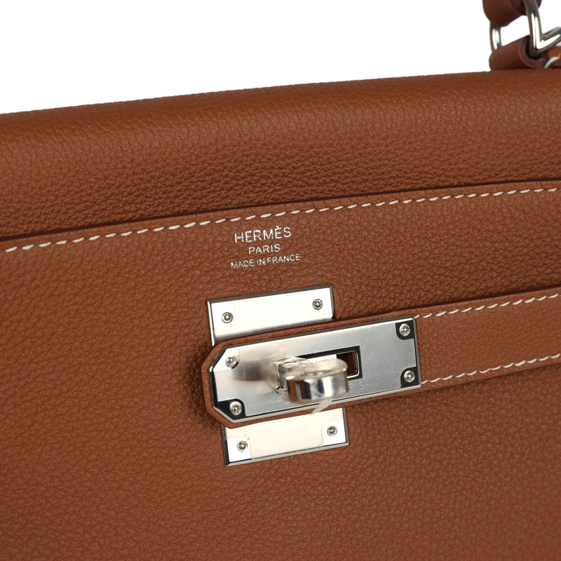 Hermes Kelly Retourne 28 Gold Togo Palladium Hardware