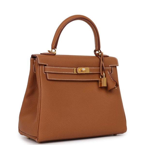 Hermes Kelly Retourne 25 Gold Togo Gold Hardware
