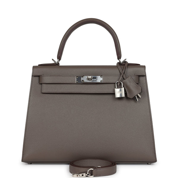 Hermes Kelly Sellier 28 Etain Epsom Palladium Hardware