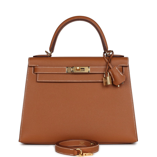 Hermes Kelly Sellier 28 Gold Epsom Gold Hardware