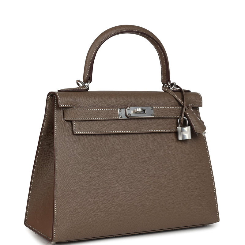 Hermes Kelly Sellier 28 Etoupe Epsom Palladium Hardware
