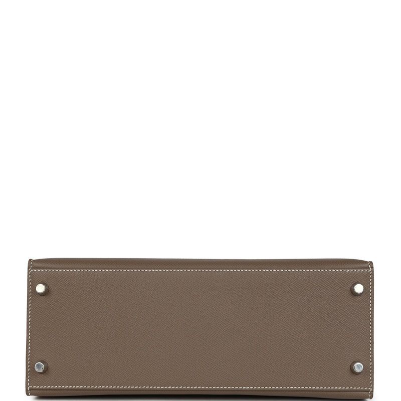 Hermes Kelly Sellier 28 Etoupe Epsom Palladium Hardware