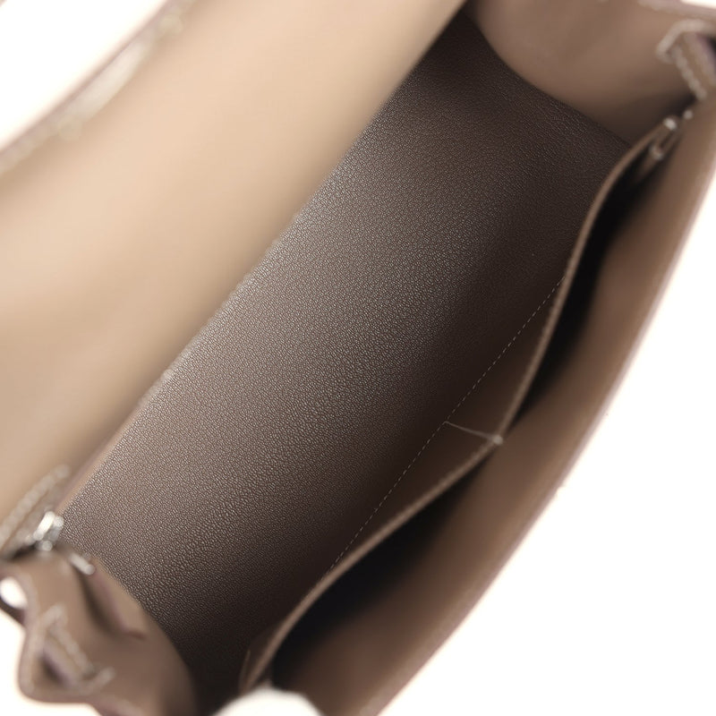 Hermes Kelly Sellier 28 Etoupe Epsom Palladium Hardware