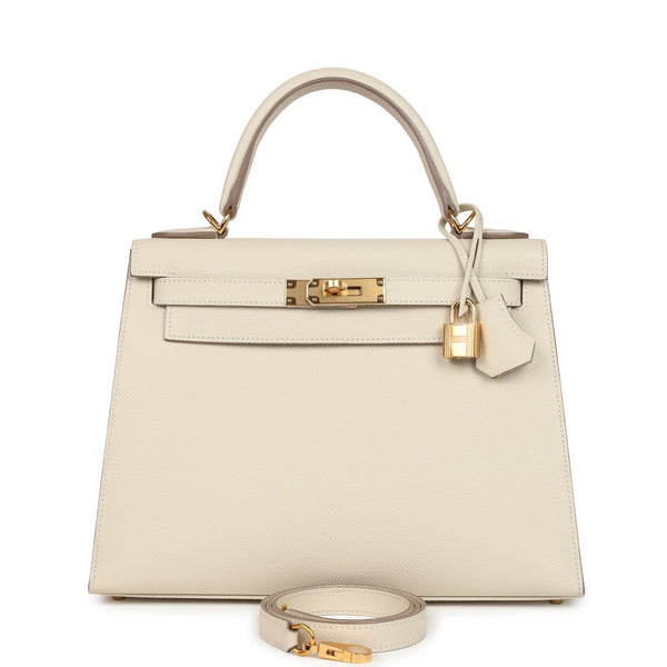 Hermes Kelly Sellier 28 Craie Epsom Gold Hardware