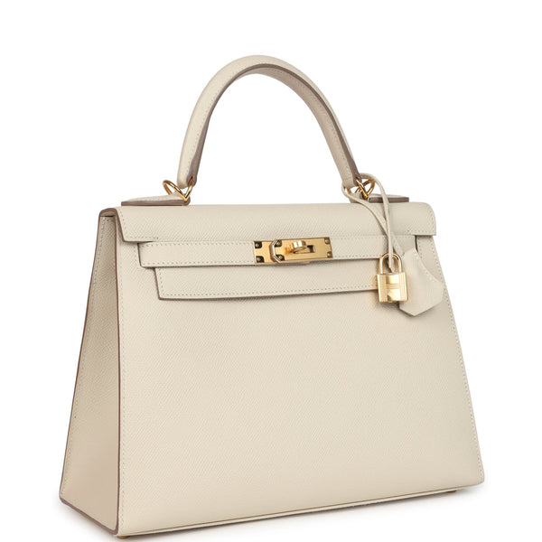 Hermes Kelly Sellier 28 Craie Epsom Gold Hardware