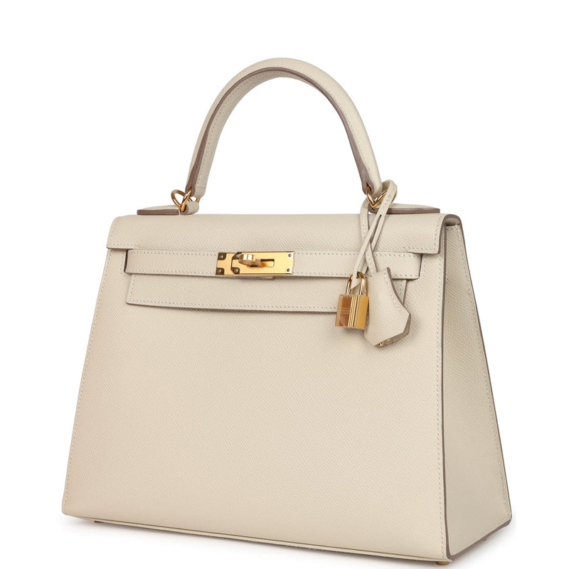 Hermes Kelly Sellier 28 Craie Epsom Gold Hardware