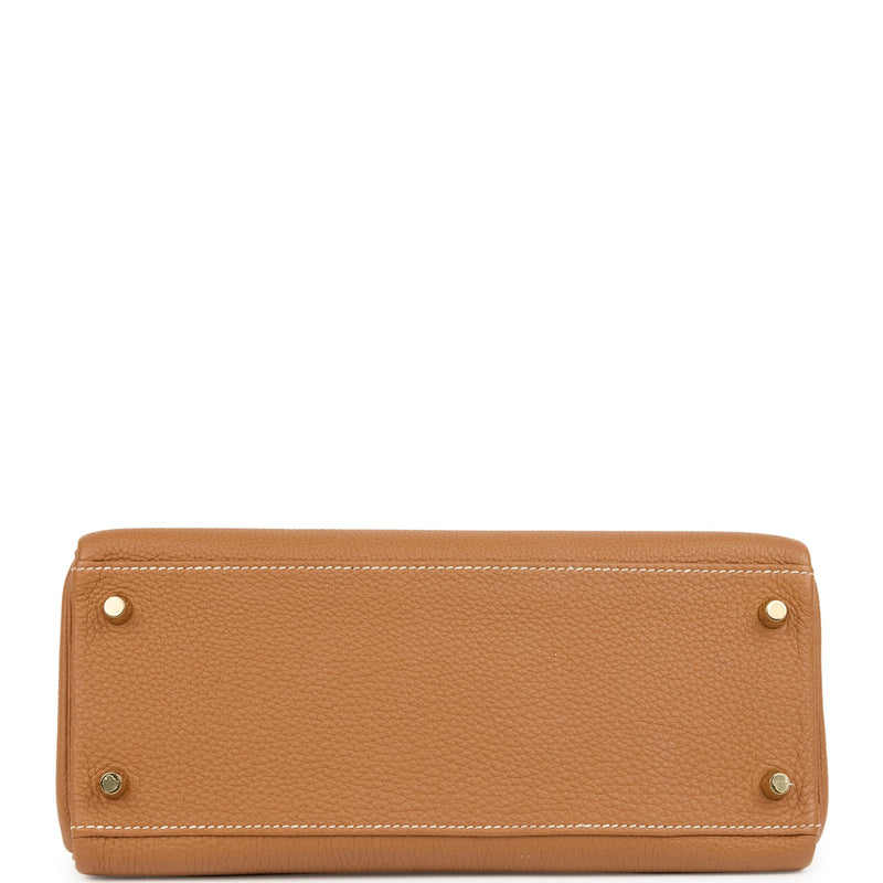 Pre-owned Hermes Kelly Retourne 28 Gold Togo Gold Hardware