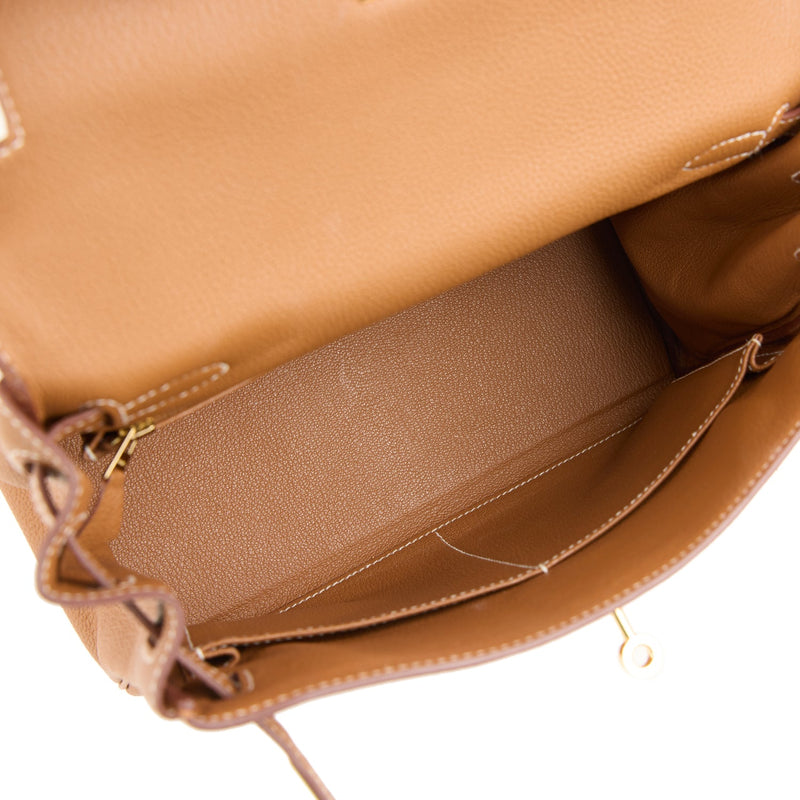 Pre-owned Hermes Kelly Retourne 28 Gold Togo Gold Hardware