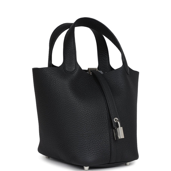 Hermes Picotin Lock 18 Black Clemence Palladium Hardware