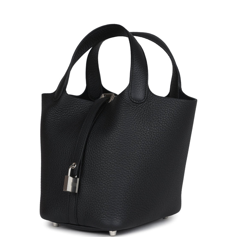 Hermes Picotin Lock 18 Black Clemence Palladium Hardware