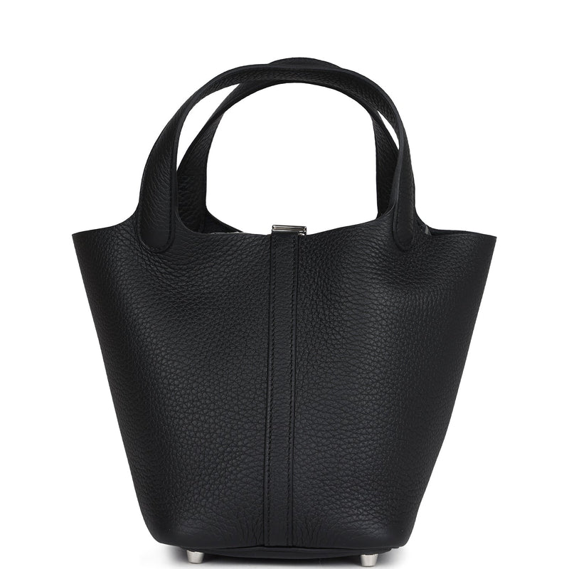 Hermes Picotin Lock 18 Black Clemence Palladium Hardware